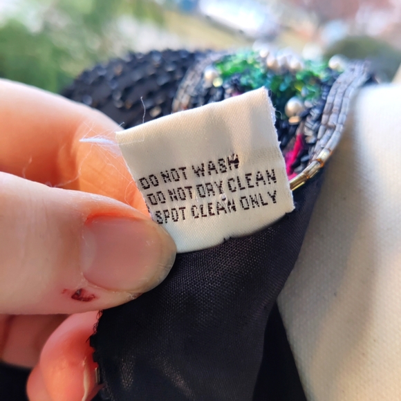 Size XS/S/M Fully beaded 80s formal evening-wear top - Picture 10 of 11